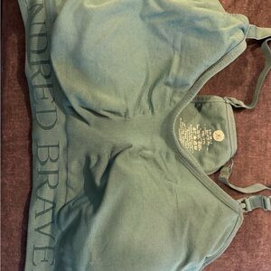 Kindred Bravely Deep Teal Nursing Bralette with Logo Print